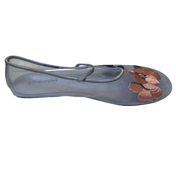 Jeffrey Campbell Swan Flower Embroidered Ballet Flats Ballerina Coquette Sz 9 - Picture 6 of 9